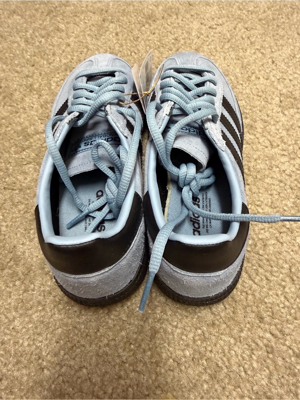 adidas Handball Spezial Light Blue with Black Stripes - Picture 3 of 5